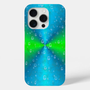 ブルーグリーンレインボーイン象スキンレザーオプション iPhone 15 PROケース