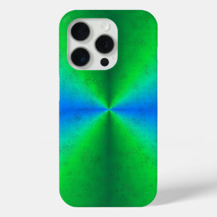 ブルーグリーンレインボーイン象スキンレザーオプション iPhone 15 PROケース