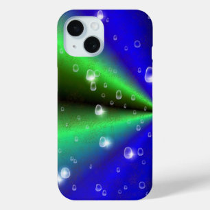 ブルーグリーンレインボーイン象スキンレザーオプション iPhone 15ケース