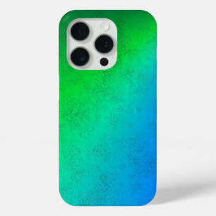 ブルーグリーンレインボーイン象スキンレザーオプション iPhone 15 PROケース