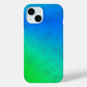 ブルーグリーンレインボーイン象スキンレザーオプション iPhone 15ケース