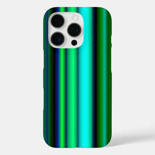 ブルーグリーンレインボーストライプズ Case-Mate iPhoneケース (裏面)