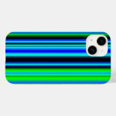 ブルーグリーンレインボーストライプズ Case-Mate iPhoneケース (裏面 (横))
