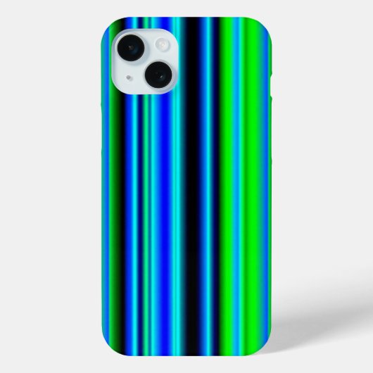 ブルーグリーンレインボーストライプズ Case-Mate iPhoneケース (裏面)