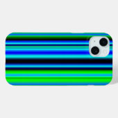 ブルーグリーンレインボーストライプズ Case-Mate iPhoneケース (裏面 (横))