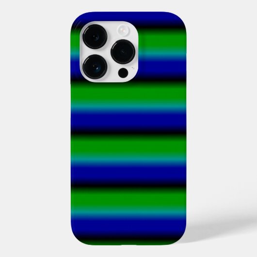 ブルーグリーンレインボーストライプズ Case-Mate iPhoneケース (裏面)