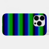 ブルーグリーンレインボーストライプズ Case-Mate iPhoneケース (裏面 (横))