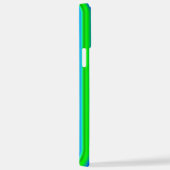 ブルーグリーンレインボーストライプズ iPhoneケース (右側面)