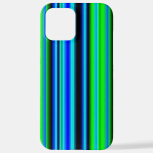 ブルーグリーンレインボーストライプズ iPhone 12 PRO MAXケース