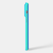 ブルーグリーンレインボーストライプズ iPhoneケース (左側面)