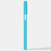 ブルーグリーンレインボーストライプズ iPhoneケース (右側面)