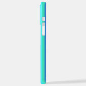 ブルーグリーンレインボーストライプズ iPhoneケース (左側面)