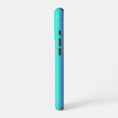 ブルーグリーンレインボーストライプズ iPhoneケース (左側面)