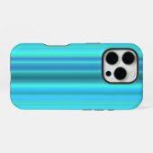 ブルーグリーンレインボーストライプズ iPhoneケース (裏面横)