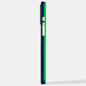 ブルーグリーンレインボーストライプズ iPhoneケース (左側面)
