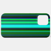 ブルーグリーンレインボーストライプズ iPhoneケース (裏面横)
