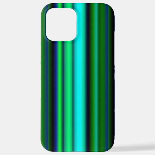 ブルーグリーンレインボーストライプズ iPhoneケース (裏面)