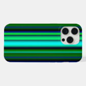 ブルーグリーンレインボーストライプズ iPhoneケース (裏面横)