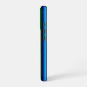 ブルーグリーンレインボーストライプズ iPhoneケース (左側面)
