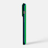 ブルーグリーンレインボーストライプズ iPhoneケース (左側面)