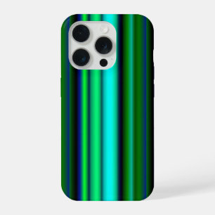 ブルーグリーンレインボーストライプズ iPhone 15 PROケース
