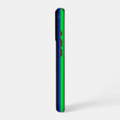 ブルーグリーンレインボーストライプズ iPhoneケース (左側面)
