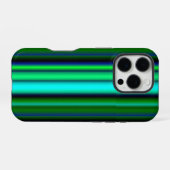 ブルーグリーンレインボーストライプズ iPhoneケース (裏面横)