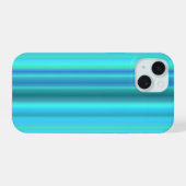 ブルーグリーンレインボーストライプズ iPhone 15ケース (裏面横)