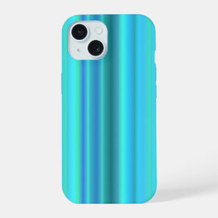 ブルーグリーンレインボーストライプズ iPhone 15ケース