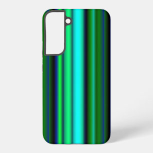ブルーグリーンレインボーストライプズ SAMSUNG GALAXY S22+ケース