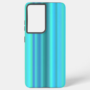 ブルーグリーンレインボーストライプズ SAMSUNG GALAXY S21+ケース
