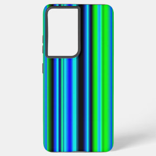 ブルーグリーンレインボーストライプズ SAMSUNG GALAXY S21+ケース