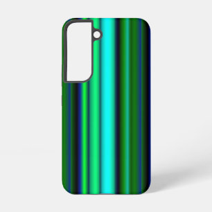 ブルーグリーンレインボーストライプズ SAMSUNG GALAXY S22ケース