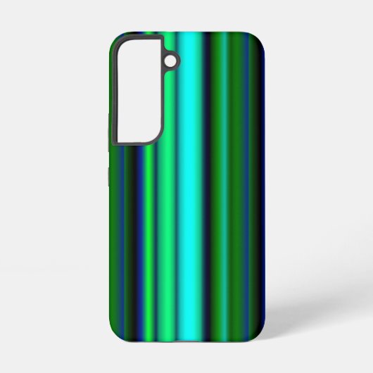 ブルーグリーンレインボーストライプズ SAMSUNG GALAXYケース (裏面)