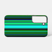 ブルーグリーンレインボーストライプズ SAMSUNG GALAXYケース (裏面横)