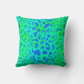 ブルーグリーンレオパード印刷装飾用クッション クッション (裏面)