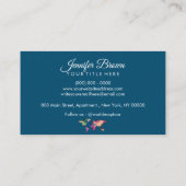 ブルーグリーンレトロカラフルウォーターカラーワールドマップ 名刺 (裏面)