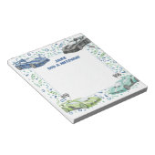 ブルーグリーンレースカースーパーカーパーソナライズされた(ユダヤ教の)バル・ミツバー ノートパッド (アングル)