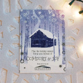 ブルーグリーンログキャビンビジネスホリデーカード カード