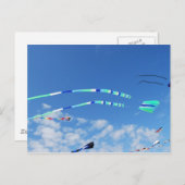 ブルーグリーンロングテールカイト ポストカード (正面/裏面)