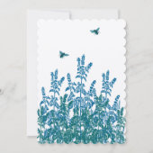 ブルーグリーンワイルドフラワーズミツバチ結婚式招待状#2 招待状 (裏面)