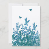 ブルーグリーンワイルドフラワーハチ結婚式招待状 招待状 (裏面)