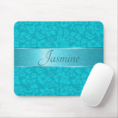 ブルーグリーンヴィンテージフローラマスク マウスパッド (マウス)