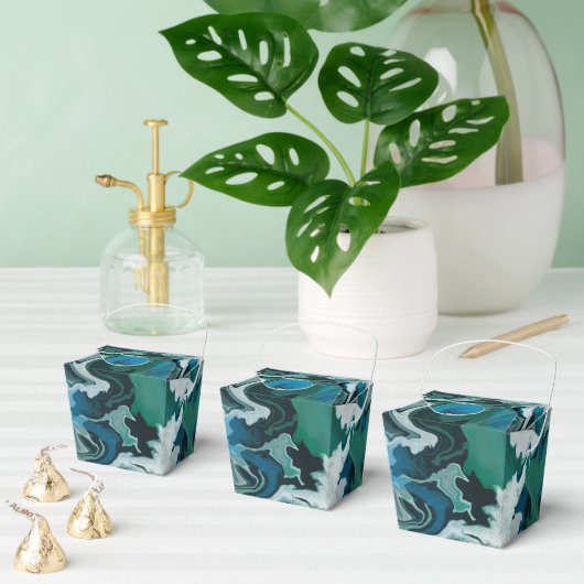 ブルーグリーン丸筆手作りカスタム フェイバーボックス (複数)