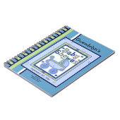 ブルーグリーン乳母車ベビーシャワーノート ノートブック (左側)