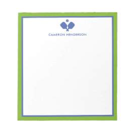 ブルーグリーン名パーソナライズされたおもしろいピックボール ノートパッド