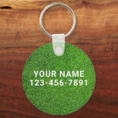 ブルーグリーン名門私立校風のゴパーソナライズされたルフバッグラベル キーホルダー (裏面)