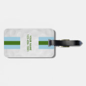 ブルーグリーン名門私立校風のゴパーソナライズされたルフバッグラベル ラゲッジタグ (裏面横)