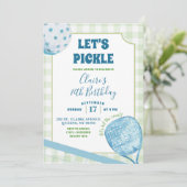 ブルーグリーン名門私立校風のピックボール誕生日パーティー 招待状 (スタンド正面)