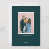 ブルーグリーン図解入りの、写真付きのフローラリース写真 シーズンカード (裏面)